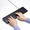 静音キーボード 有線 テンキーあり メンブレンキー ブラック