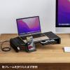 USB Type-C接続ハブ付き机上ラック(ブラック)
