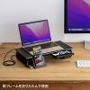 USB Type-C接続ハブ付き机上ラック(ブラック)