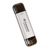 スティックSSD 1TB USB 10Gbps USB A USB-C デュアルコネクタ シルバー Transcend ESD310 ポータブルSSD