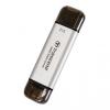Transcend ポータブルSSD 2TB USB A USB Type-C デュアルコネクタ シルバー ESD310 