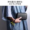 ガジェットポーチ 収納ケース ポータブルHDD収納 充電器ポーチ PC周辺小物整理 ケーブル ACアダプター モバイルバッテリー SSサイズ ブラック