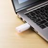 USBメモリ 16GB USB3.0 ホワイト スイング式 キャップレス ストラップ付き 名入れ対応