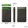耐衝撃 ポータブルHDD 1TB USB3.1 アイロングレー Transcend StoreJet 25M3  外付けHDD