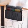 デスクサイドホルダー デスクサイドポケット クランプ式 後付け 拡張 スチール製 ノートパソコン タブレット 書類 ホワイト