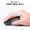 静音ワイヤレスマウス ブルーLEDセンサー 5ボタン カウント切り替え800/1200/1600 静音ボタン