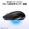 静音ワイヤレスマウス ブルーLEDセンサー 5ボタン カウント切り替え800/1200/1600 静音ボタン