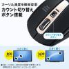 静音ワイヤレスマウス ブルーLEDセンサー 5ボタン カウント切り替え800/1200/1600 静音ボタン