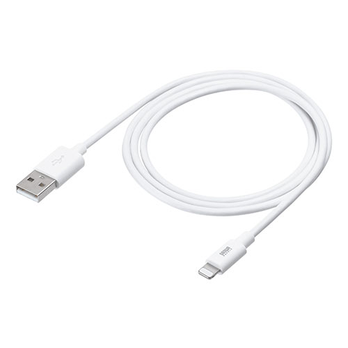 ライトニングケーブル(iPhone・iPad・Apple MFi認証品・充電・同期・Lightning・1m・ホワイト)