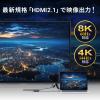 USB Type-C HDMI 変換アダプタ 8K/60Hz 4K/144Hz HDR USB PD100W ケーブル長20cm ブラック