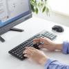 【アウトレット】ワイヤレス静音キーボード USB A 専用レシーバー付属 テンキーあり ブラック