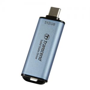 Transcend スティック型SSD 512GB USB Type-C USB 10Gbps USB3.2 Gen2 スカイブルー ESD300