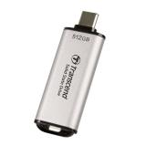 Transcend スティック型SSD 512GB USB Type-C USB 10Gbps USB3.2 Gen2 シルバー ESD300