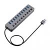 USBハブ USB Aポート×10 USB 5Gbps 個別スイッチ付き セルフパワー