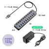 USBハブ USB Aポート×10 USB 5Gbps 個別スイッチ付き セルフパワー