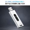 スティック型SSD 2TB USB3.2 Gen2 USB A スライド式コネクタ シルバー テレビ録画 ゲーム機 PS5/PS4対応