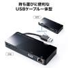 【在庫限り】USB3.0ドッキングステーション USB A接続 HDMI VGA USBハブ ギガビット対応LANポート Windows専用