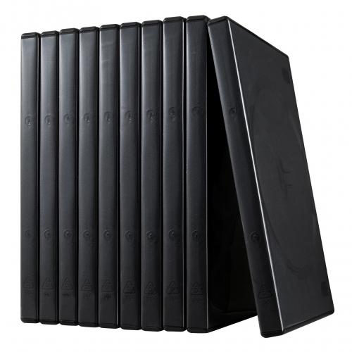 DVDトールケース ディスク2枚収納タイプ ブラック 10枚セット