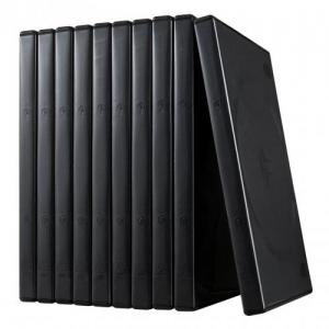 DVDトールケース ディスク2枚収納タイプ ブラック 10枚セット