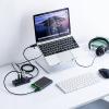 【在庫限り】スマホ充電ポート付きUSBハブ USB 3.2 Gen1 USB A×4 USB-C×1 USB Type-C変換アダプタ付き セルフパワー