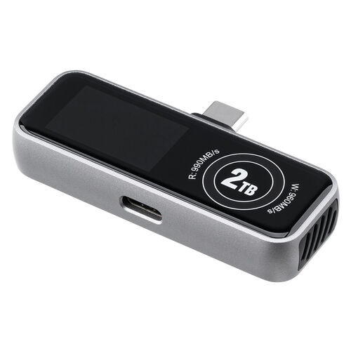 【アウトレット】スマホ用 外付けSSD 2TB USB-C USB 3.2 Gen2 冷却ファン内蔵 液晶画面付き 