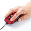 有線マウス USB Aコネクタ 5ボタン ブルーLEDセンサー レッド