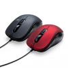 有線マウス USB Aコネクタ 5ボタン ブルーLEDセンサー レッド