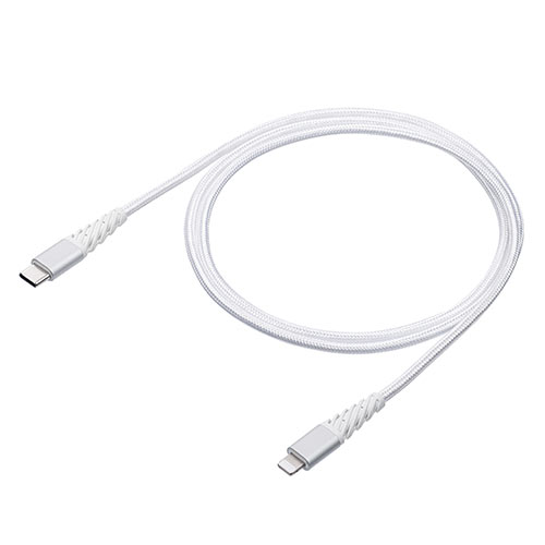 断線しにくい USB-C Lightningケーブル 1m 高耐久メッシュケーブル Apple MFi認証品 ホワイト
