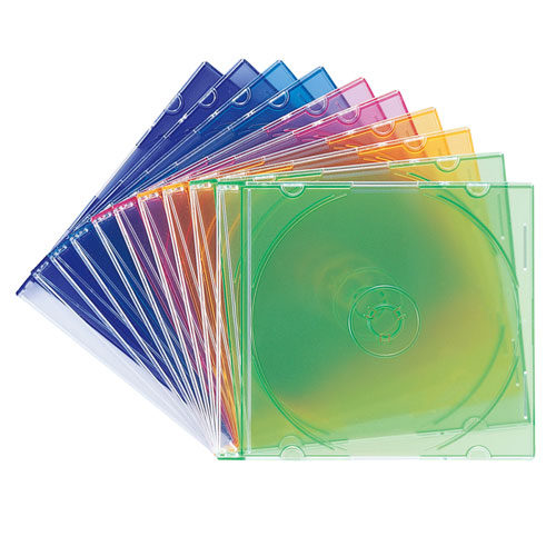 薄型 CDプラケース 10枚セット 厚さ5mm 5色ミックス