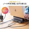 ノートPC縦置きスタンド型 ドッキングステーション 6in1 USB-C接続 HDMI×2 USB PD100W LAN端子