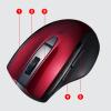 静音BluetoothブルーLEDマウス(5ボタン・レッド)