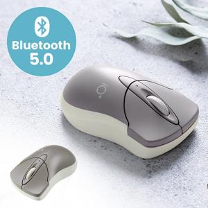 Bluetoothマウス 小型 3ボタン 静音ボタン マルチペアリング カウント切り替え グレージュ