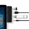 Surface Go/Go 2/Go 3専用 USB3.1ハブ USB Type-C USB Aポート×2ポート USB3.1 Gen1 3.5mm4極ミニジャック バスパワー・ブラック